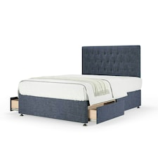 Neptune Spring Midnight Linen 2 Drawer Divan Set And Lona Headboard Single