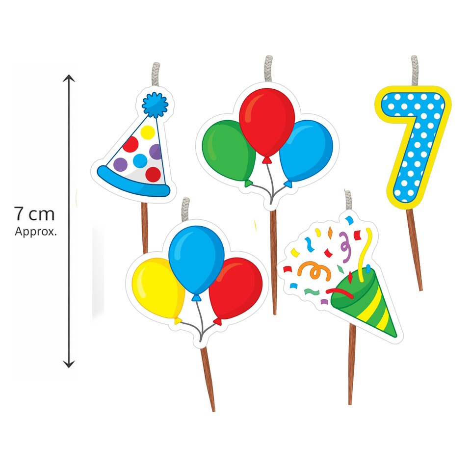 image 1 of Milestone Birthday Cake Candle Set Age 7