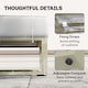image 7 of Outsunny 6 PC Garden Daybed, Sectional Sofa Set with Coffee Table, Footstool | Cream | Cream White | Five Plus Seater