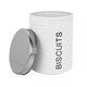 image 4 of Harbour Housewares Round Metal Kitchen Biscuit Tin - White