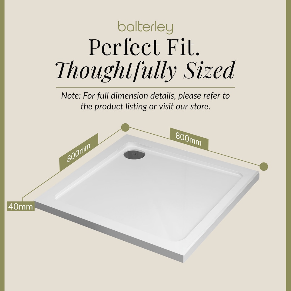 image 1 of 800mm Premium Square Shower Tray - White | White | White | 1