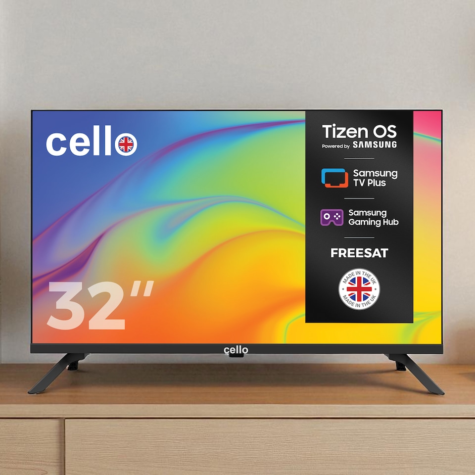 image 1 of Cello C3225TZ 32 Inch Smart tv powered by Tizen Operating system with-frameless-bezel