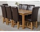 image 2 of Oslo 180 x 90 cm Large Oak Dining Table and 8 Washington Leather Chairs | Brown | Brown
