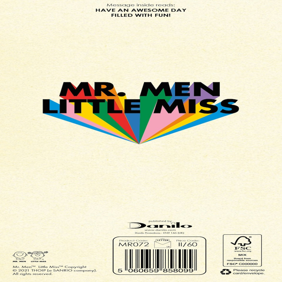 image 1 of Mr Men & Little Miss 'Mr Perfect' Husband Birthday Card