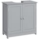 image 1 of kleankin Under Sink Bathroom Cabinet, Freestanding Under Sink Cabinet with 2 Doors and Adjustable Shelf for Basin without or with Pedestal, Grey | Grey | Grey