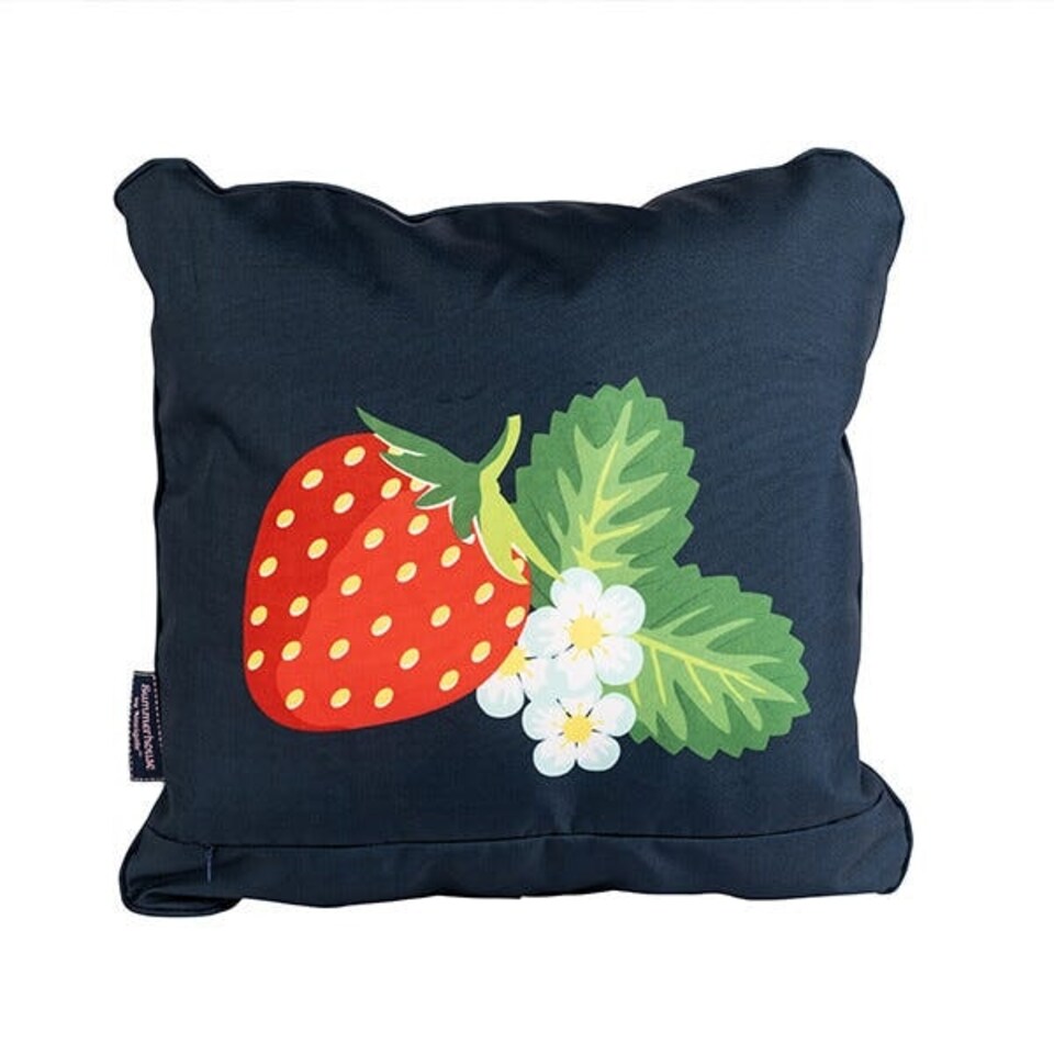 image 1 of Summerhouse by Navigate Strawberries & Cream 45 x 45cm Cushion Strawberry