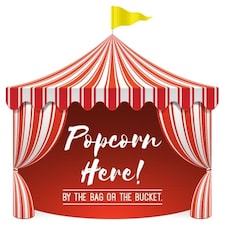 Popcorn Circus Tent PVC Party Sign Decoration 25cm x 25cm