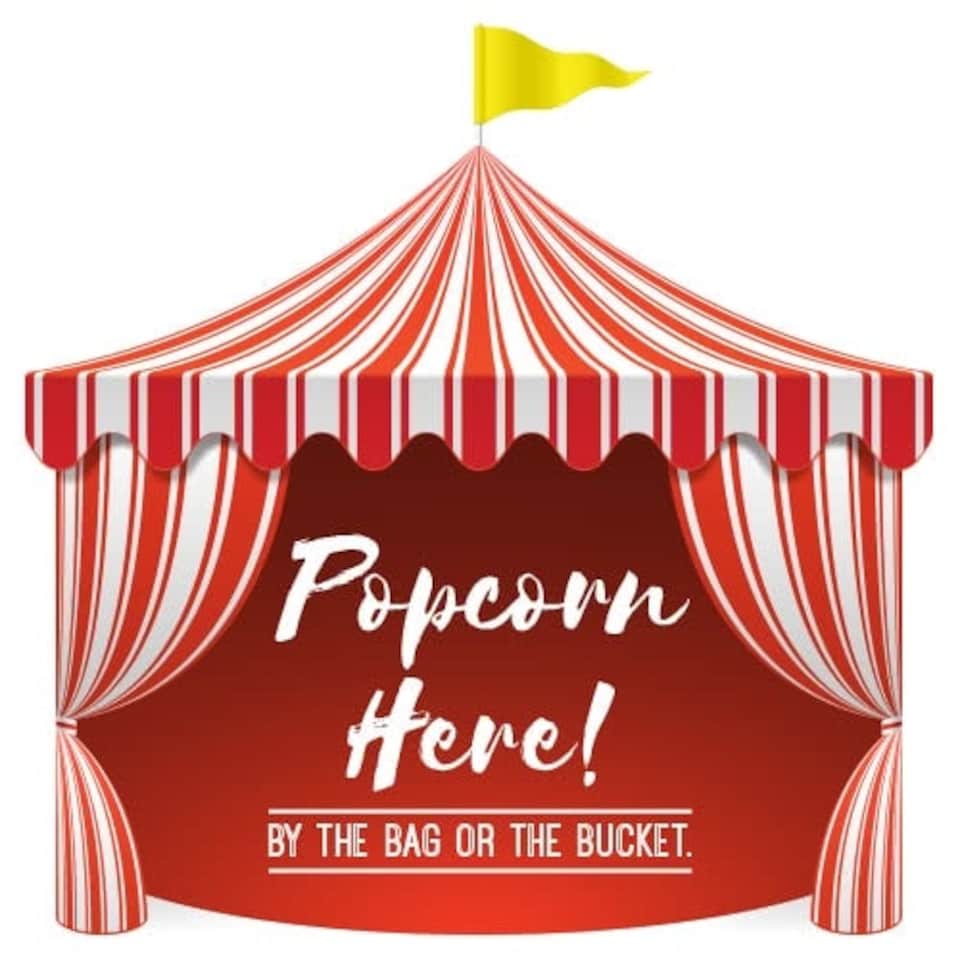 Popcorn Circus Tent PVC Party Sign Decoration 25cm x 25cm