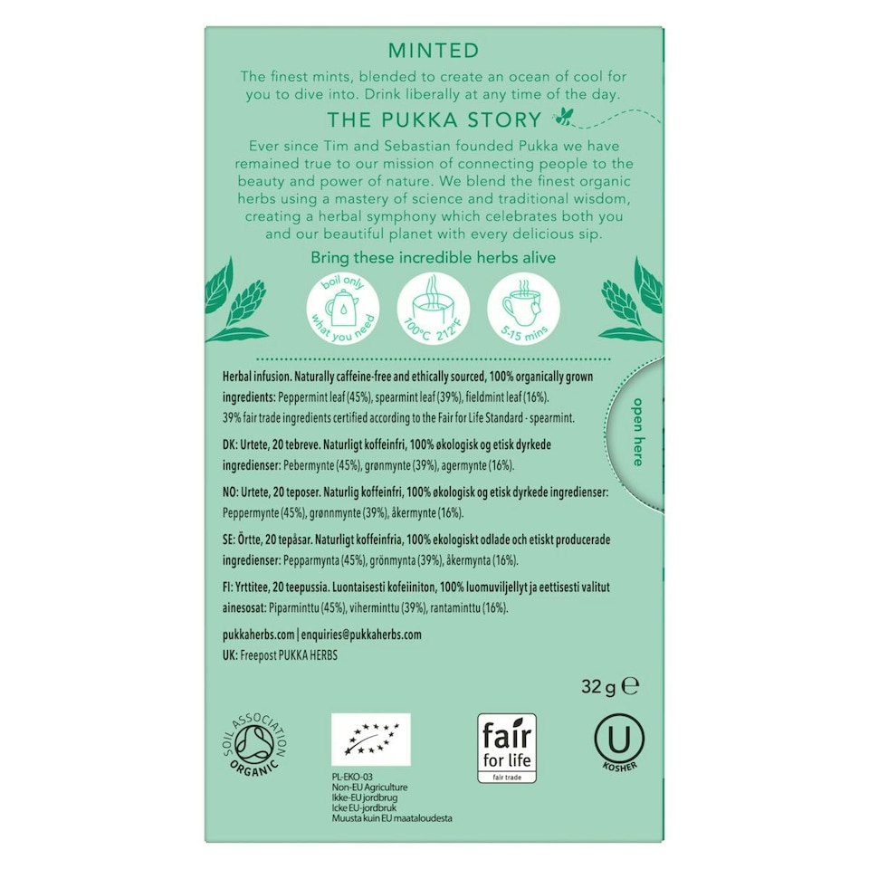 image 1 of Pukka Herbs Organic Herbal Tea, Three Mint, 4 Packs, 80 Teabags 4