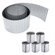 image 1 of Pack of 5 x 5m Galvanised Corrugated Lawn Edging Rolls in Silver Silver