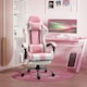 image 2 of Vinsetto Racing Gaming Chair w/ Lumbar Support, Office Gamer Chair, Pink