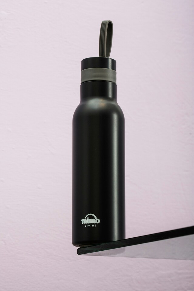 image 1 of Interiors by Premier Matte Grey 500ml Sports Bottle, Stainless Steel Modern Water Bottle, Leak-Proof Design Sports Water Bottle