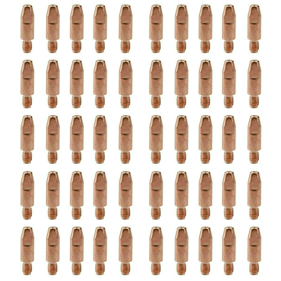 image 1 of 0.8mm Mig Welding Welder Round Contact Tips for MB25 MB36 Euro Torches 50pk