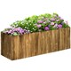 image 1 of Outsunny Raised Flower Bed Wooden Rectangualr Planter Container Wood