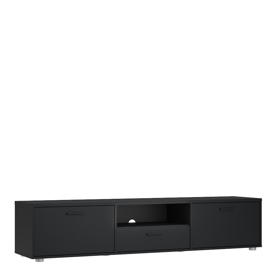 image 1 of Media TV Unit with 2 Doors 1 Drawer 177cm Black