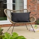 image 2 of Waterproof Outdoor Garden Cushion Covers Patio Cushion Cover Cases Square Pack Of 4 45cm X 45cm Black