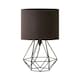 image 7 of ValueLights Modern Black Metal Basket Cage Bed Side Table Lamp With Black Fabric Shade