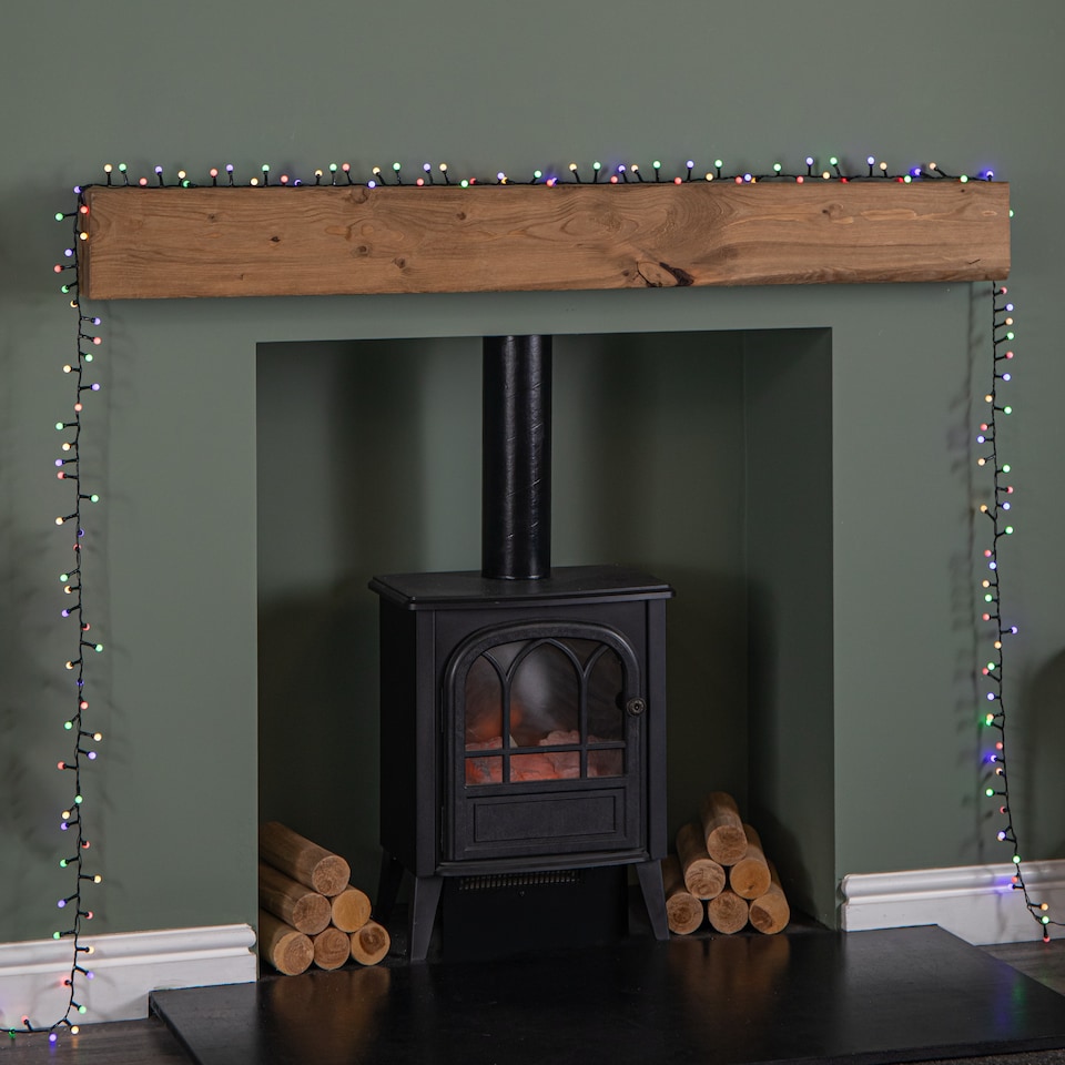 image 1 of 7.5m 300 LED Multi-Action Christmas Frosted Cap Berry String Lights with Timer in Multi-Coloured