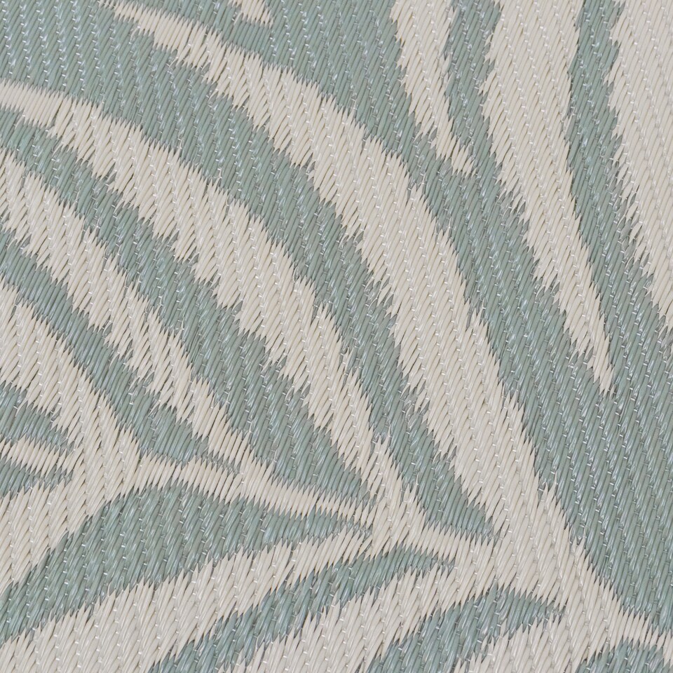 image 1 of JVL Lightweight Reversible Outdoor Rug – Large Leaf Pattern, Plastic Woven 150 x 210 cm