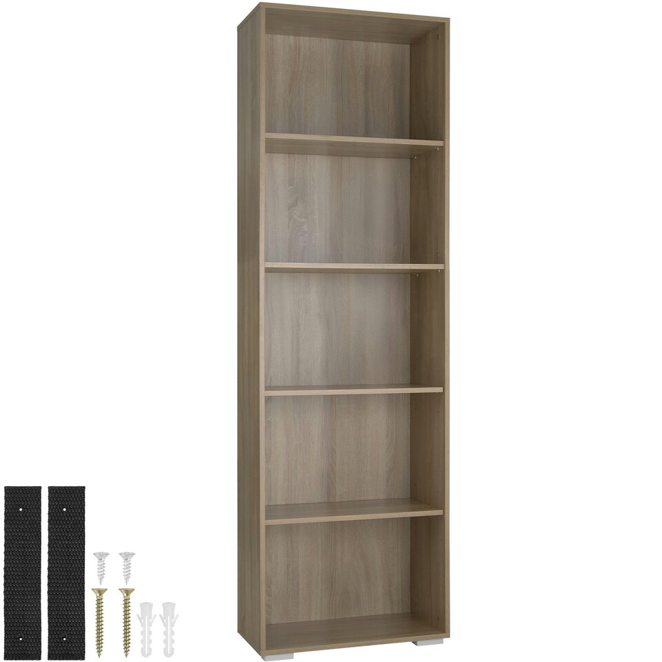 image 1 of Bookshelf Lexi - Bookcase with 5 shelves Brown | Light Wood
