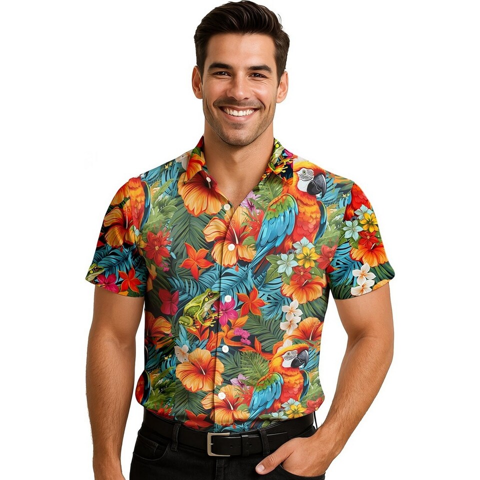 Fiestas Guirca Mens Flowers Shirt | Multi | Multicoloured | L | 1
