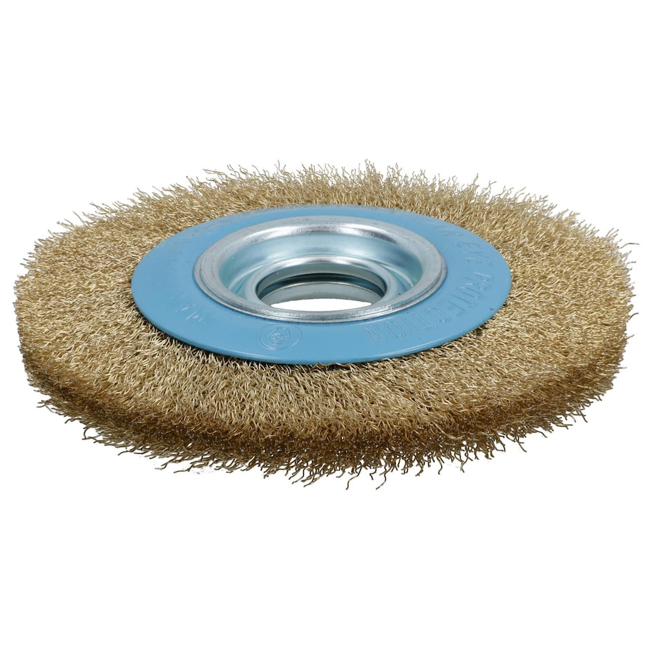 image 1 of Steel Wire Wheel / Brush with shaft adapters for 6" and 8" Bench Grinders TE013