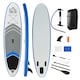 image 2 of HOMCOM 10' x 32' x 6' Inflatable Stand Up Paddle Board, Non-Slip & Ultra-Light Deck with SUP Accessories, Adj Paddle, Backpack Bag, and Three Bottom Fins, for Youth Adults Beginner, Blue | Multi | Blue, White, Grey and Black