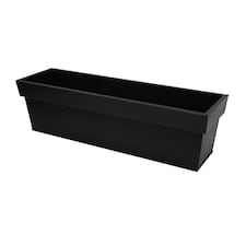 Primrose Zinc Edge Trough Outdoor Garden Planter in Black Small 40cm