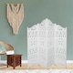 image 4 of 4 Panel Heavy Duty Carved  Screen Wooden Gamla Design Room Divider White 200 x 180 cm | White | White | 200 x 180 cm