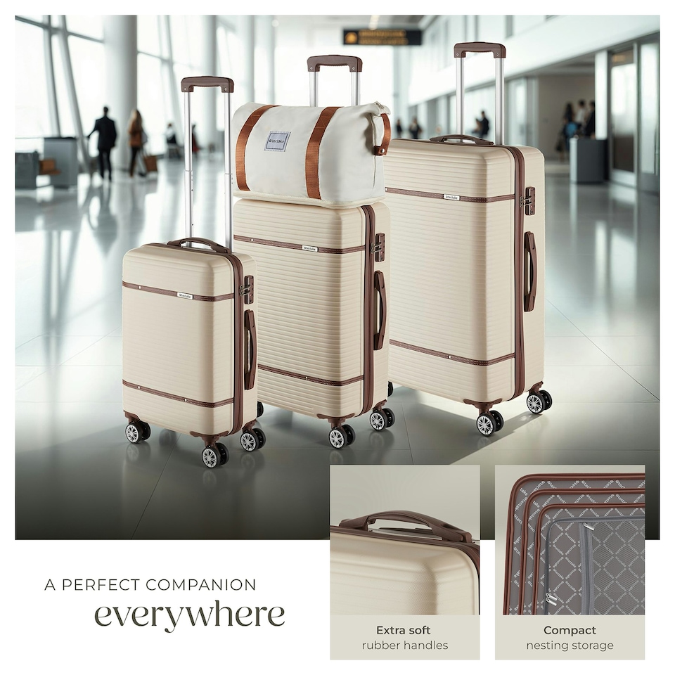 image 1 of Suitcase Set Madison - 13-piece, 3 suitcases, packing cubes, TSA lock Cream