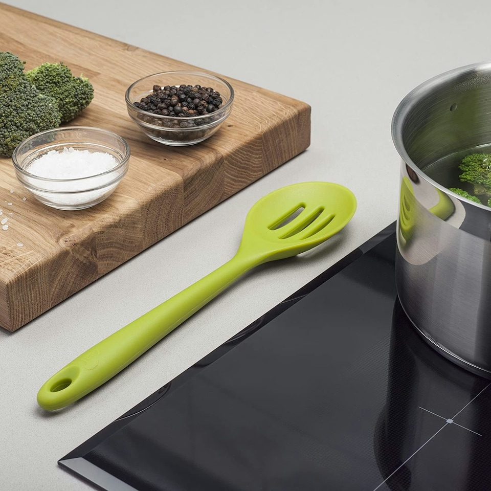 image 1 of Zeal Silicone Slotted Spoon 28cm, Lime Green
