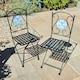 image 5 of Ocean Blue Shell Mosaic Bistro Patio Set Outdoor Garden Balcony Furniture Unit