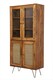 image 1 of Nyack Almiraha Cabinet - Mango Wood/Iron - L45 x W86 x H185 cm - Light Brown with Natural Rattan - Assembly Required