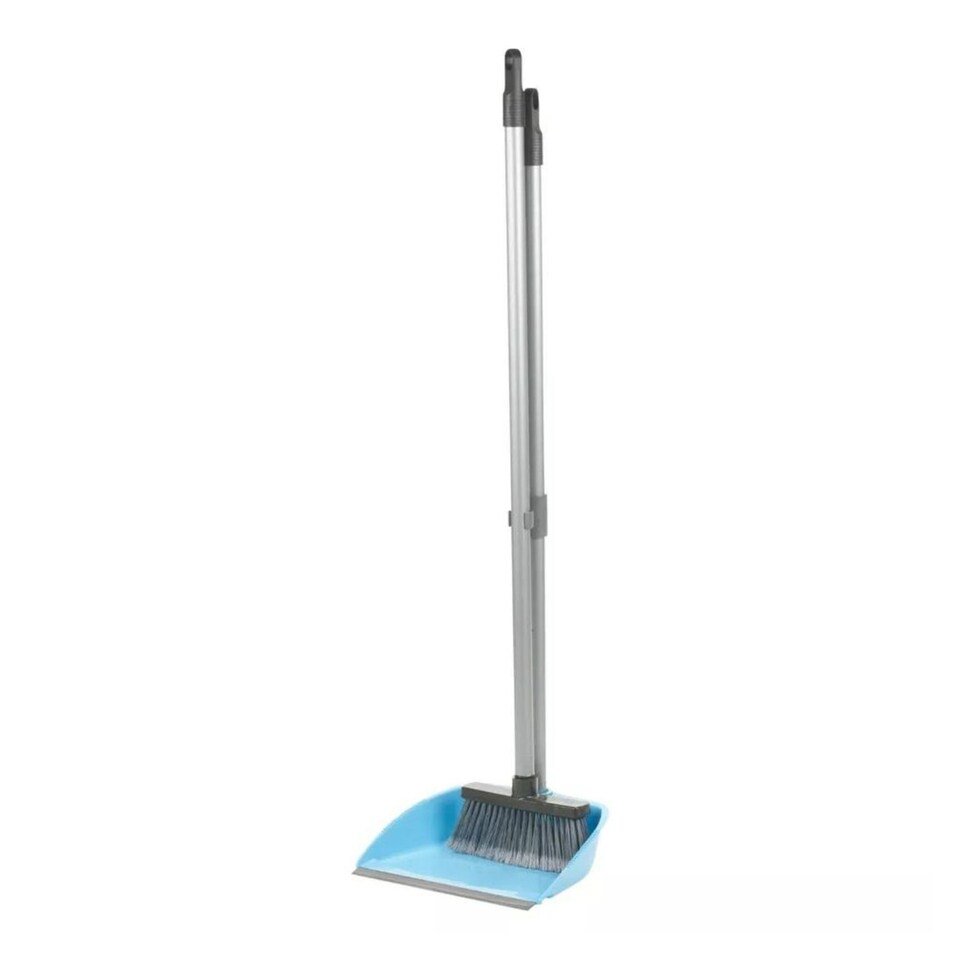 image 1 of Long Handled Dustpan & Soft Brush Set - 4 Colours | Blue | 1