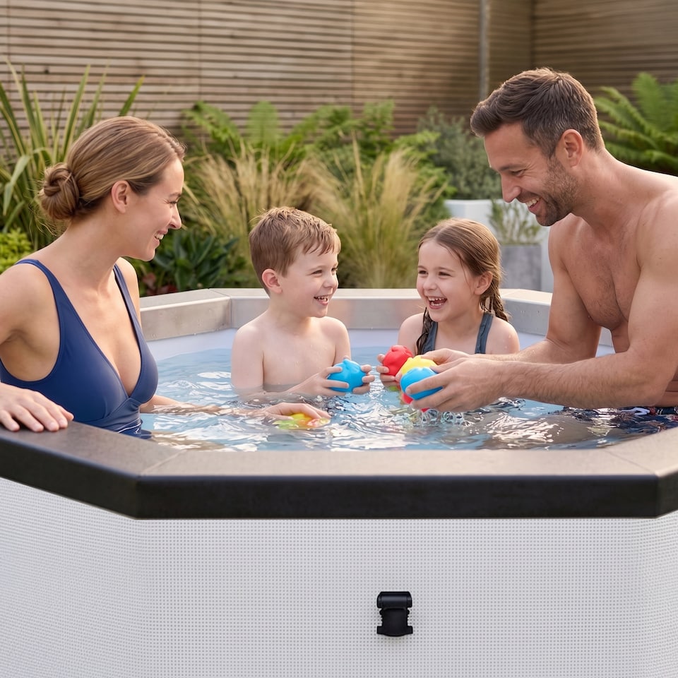 image 1 of Wave Como 6 Person Eco Foam Hot Tub, Pebble White