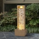 image 2 of Teamson Home Garden Outdoor Water Feature, Tall Waterfall Water Fountain, With Warm LED Lights, Layered Rock Design, Seashells
