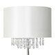 image 4 of First Choice Lighting Cream Faux Silk Jewelled Floor Lamp Chrome | White