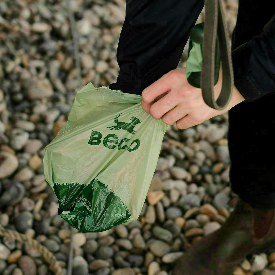 image 1 of Beco Strong & Large Dog Poop Bags 60 Bags (4 Rolls of 15) Unscented Dispenser Compatible