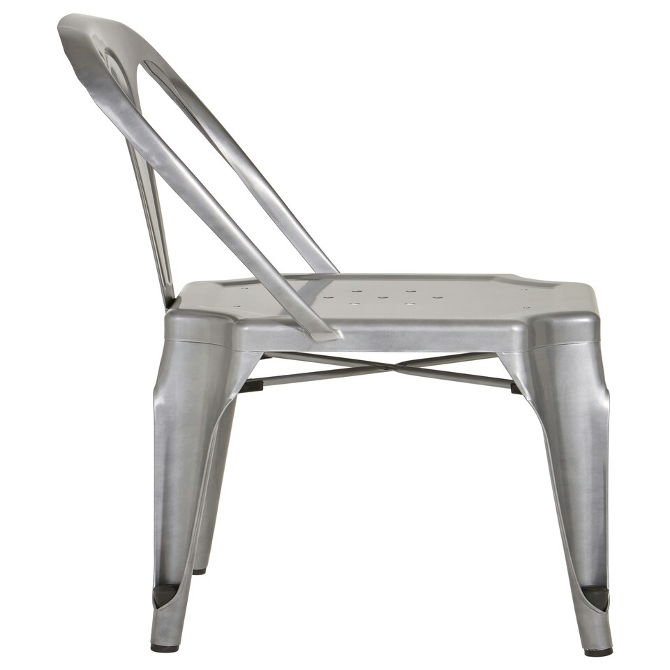 image 1 of Interiors by Premier Grey Chair with Metal Frame, Comfy Grey Outdoor Metal Chair, Effortless Cleaning Metal Chair