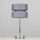 image 2 of ValueLights Pinto Brushed Silver Table Lamp and E14 Candle LED 4W Warm White 3000K Bulb