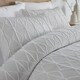 image 2 of Serene Crinkle Stripe Duvet Cover Set White