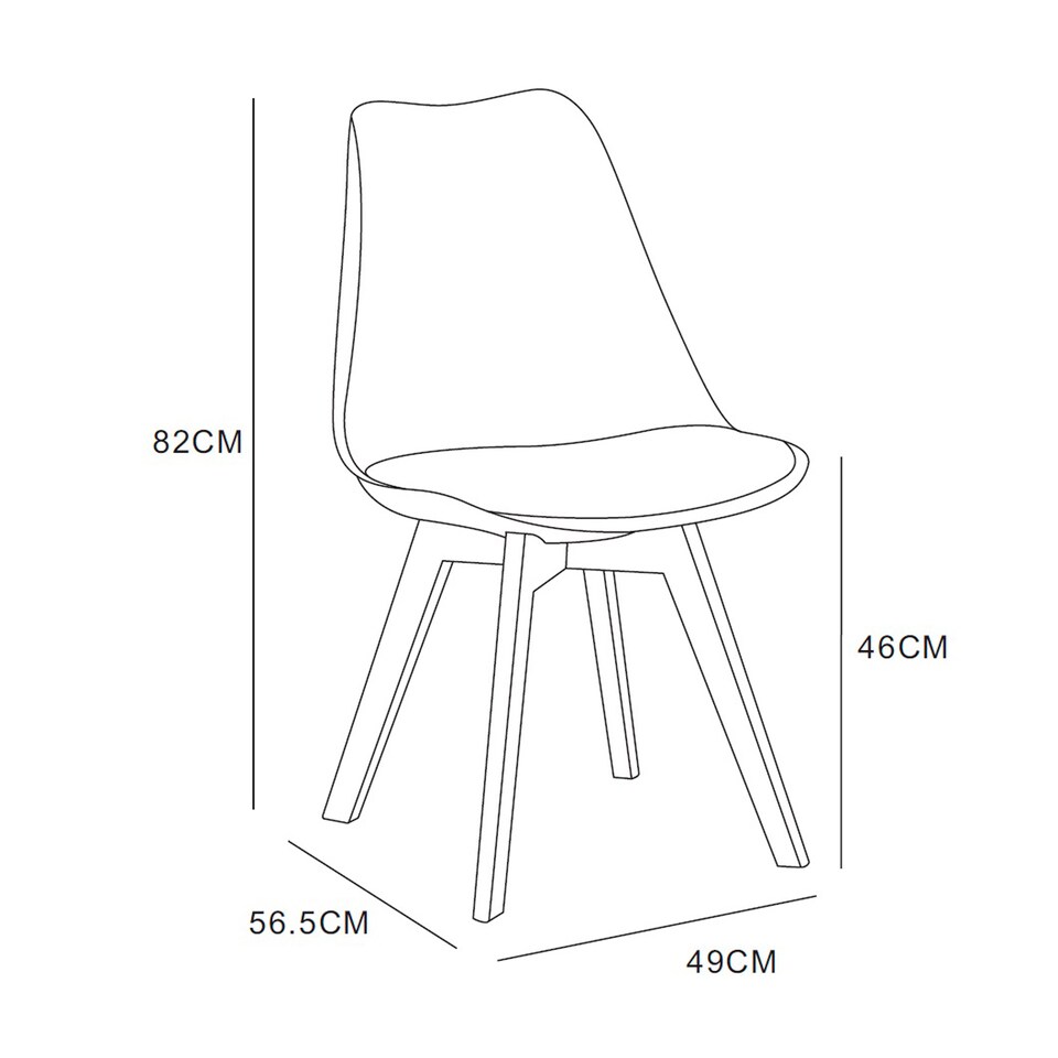 image 1 of MCC Direct Single Plastic Dining Chair with Solid Wooden Legs Kitchen Chair Eva
