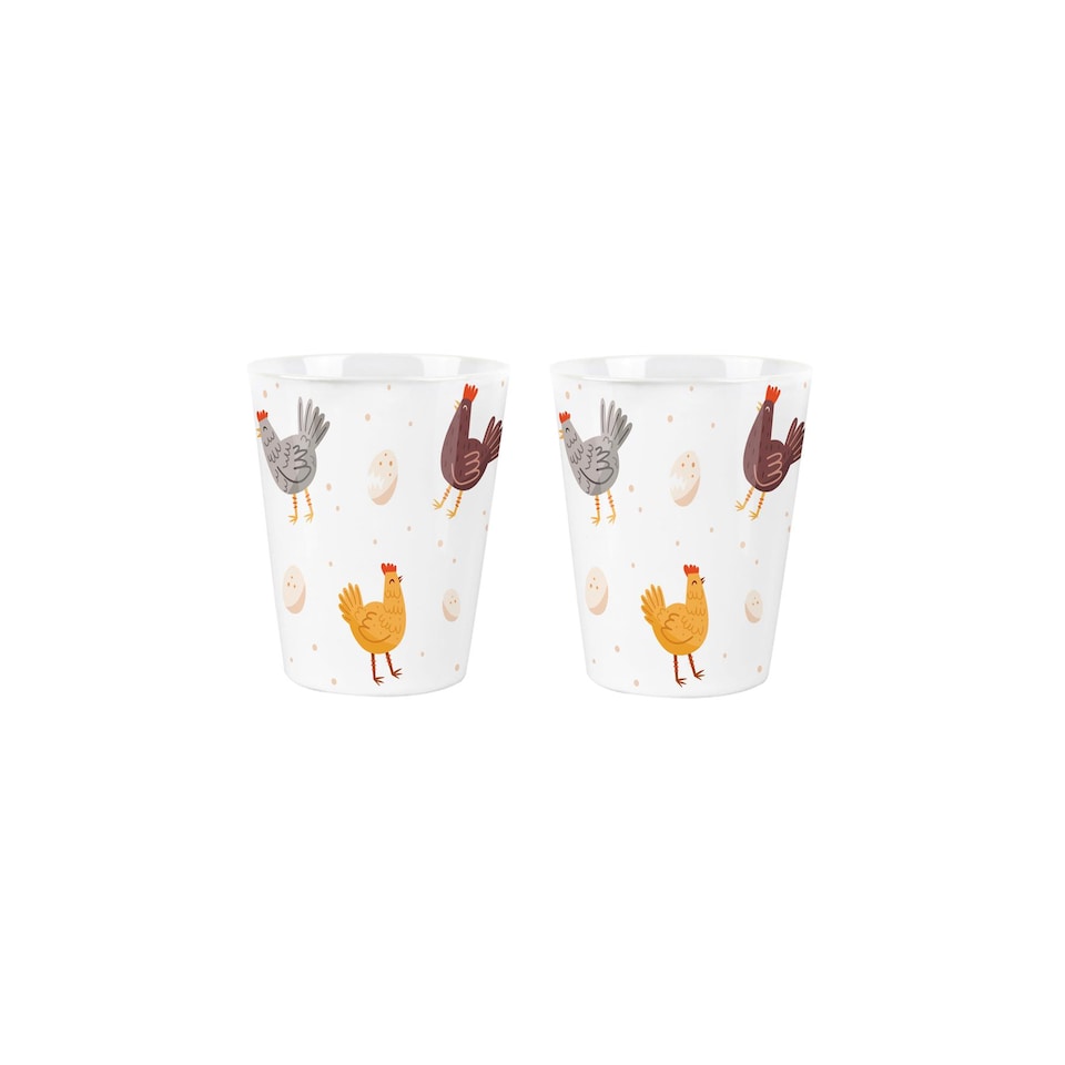 image 1 of Farmyard Chickens Ceramic Egg Cups - Set of 2