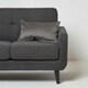 image 2 of Homescapes Grey Velvet Cushion - Bolster 30 x 50 cm Grey