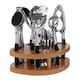 image 2 of Interiors By Premier Chrome Kitchen Tool Set with Natural Wood Stand,7-Piece Essential Gadgets For Food Prep,Unique Utensil Set