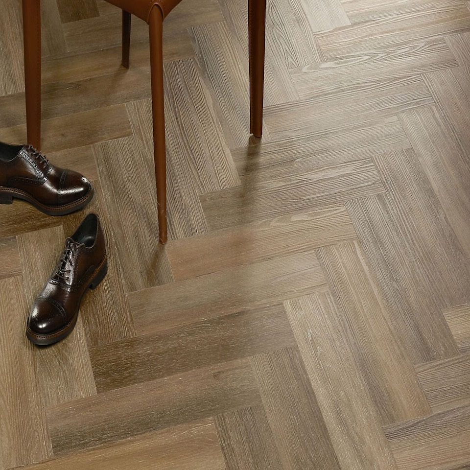 image 1 of Glue Down LVT Flooring 2.0mm NodLg Oak Herringbone Wood Effect Luxury Vinyl Tile For Home & Commercial Use | Brown | Brown | Planks per Pack:  40  | Coverage per Pack: 2.116m² | 1