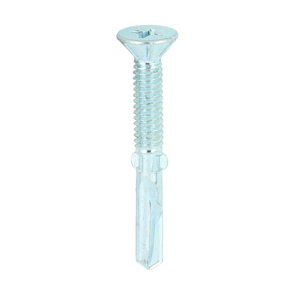 image 1 of Timco - Metal Construction Timber to Heavy Section Screws - Countersunk - Wing-Tip - Self-Drilling - Zinc (Size 5.5 x 45 - 200 Pieces)