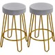 image 1 of Yaheetech 67 cm Tall Upholstered Velvet Counter Stools Grey