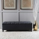 image 1 of Dark Grey Fabric Tufted Ottoman Storage Bench Grey