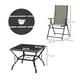 image 10 of Outsunny 5 PCs Garden Dining Set, Folding Chairs and Metal Top Table Grey